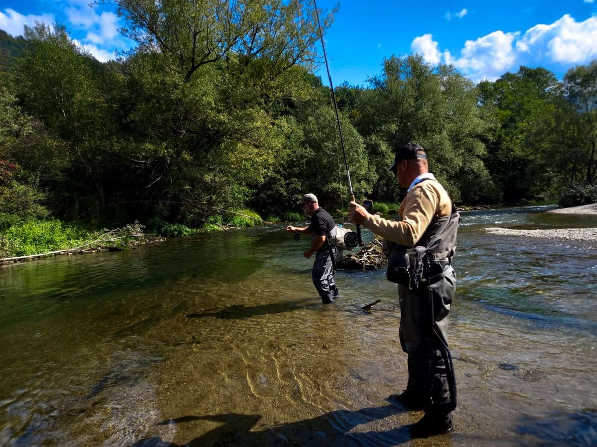 Wading the riffles